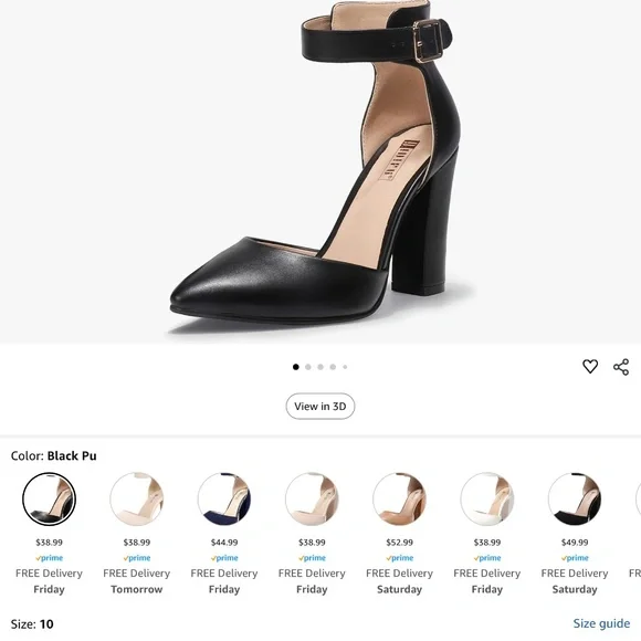 Women’s 4in. High Block Heels w/ ankle strap - Picture 4 of 5